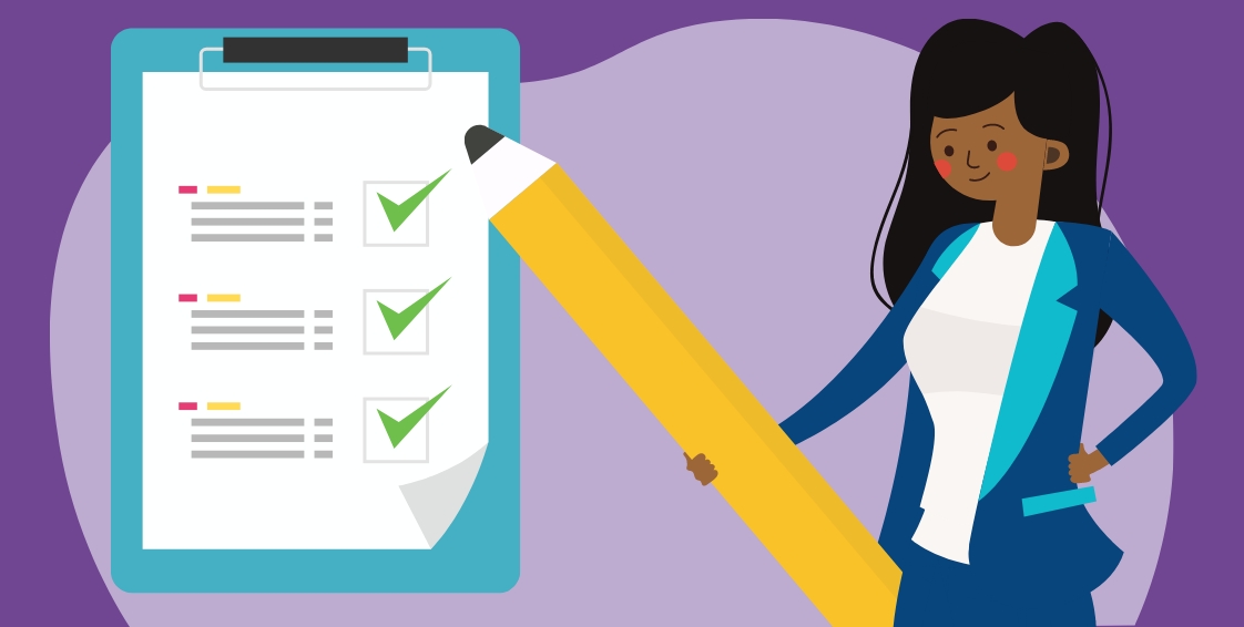 woman with a checklist