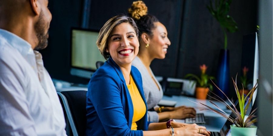 HR professionals helping clients