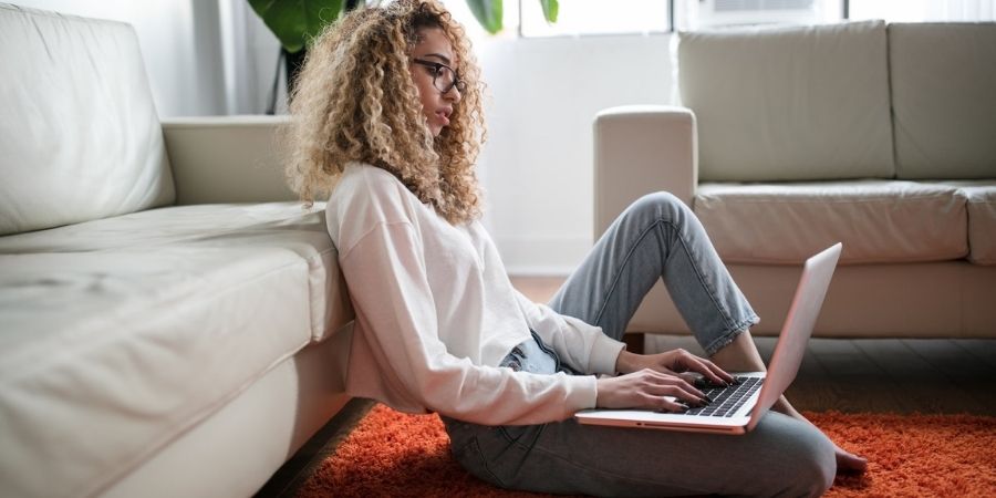 Female professional working from home