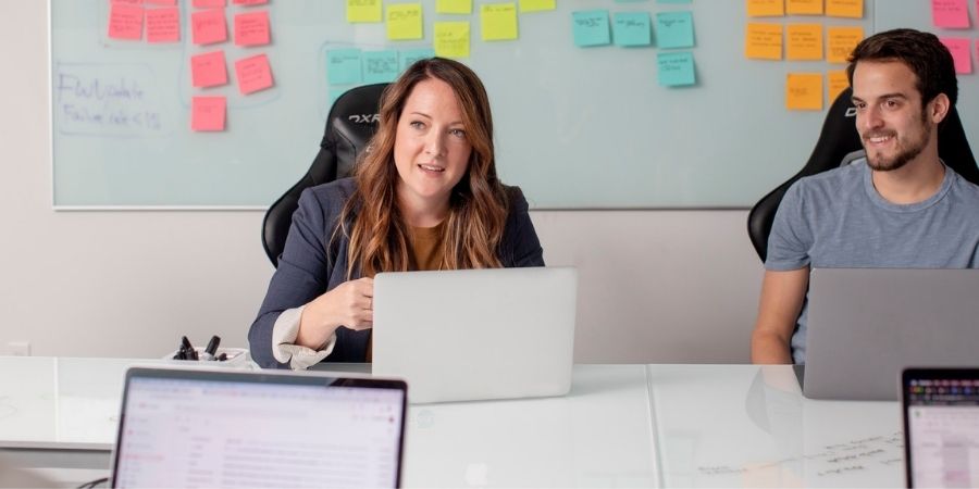 Woman discussing HR compliance