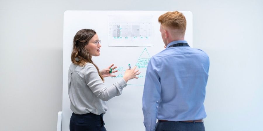 Professional discussing costs of HR